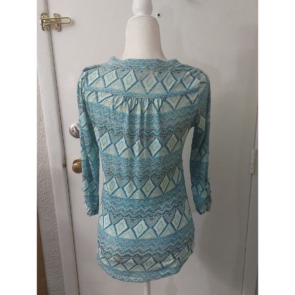 Akemi + Kin ANTHRO Turquoise Sequin Top S Bohemian Festival Hippie Mermaid - Picture 5 of 10